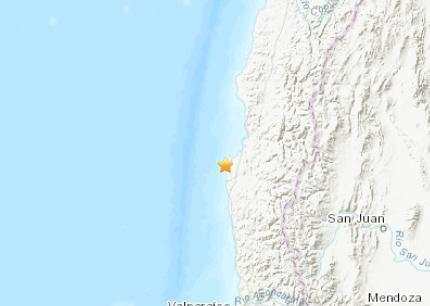 美国智利西部海域发生5.0级地震 震源深度35千米